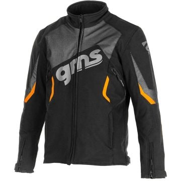 gms Arrow Black Orange Motorcycle Softshell Jacket
