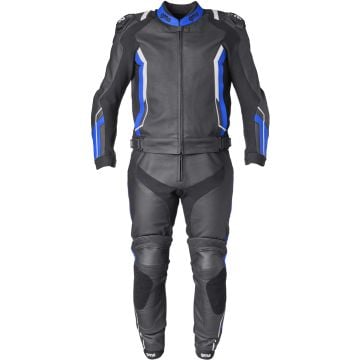 gms GR-1 Black Blue White 2PC Leather Motorcycle Suit
