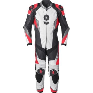 gms GRC-1 Black White Red 1PC Leather Motorcycle Suit