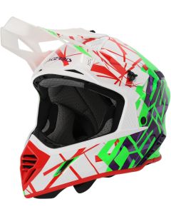 Acerbis X-Track White Green Red Motocross Helmet