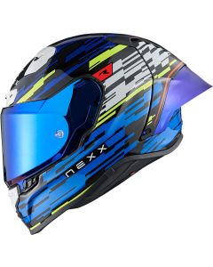 Nexx X.R3R Glitch Racer Blue Yellow Full Face Helmet