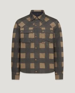 Belstaff Mansion Grey Brown Motorcycle Riding Shirt
