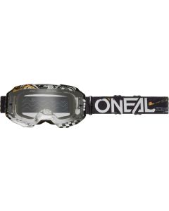 O’NEAL B-10 Attack Clear Black White Motocross Goggles