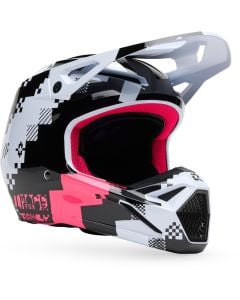 FOX V1 Digi Image Black Pink Motocross Helmet