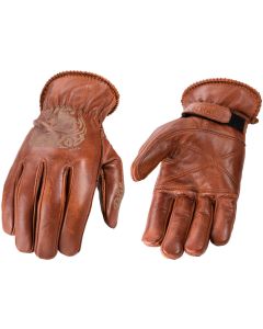 ROKKER Tattoo Skull Brown Gloves