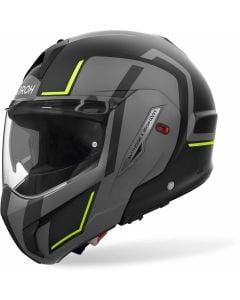Airoh Mathisse II Genius Matt Black Grey Yellow Modular Helmet