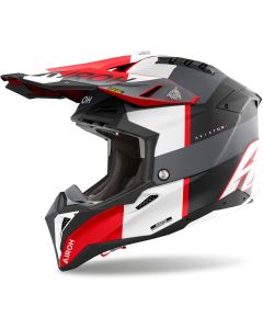 Airoh Aviator 3 Monarch Matt Black Grey Red Motocross Helmet