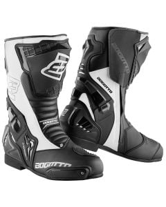 Bogotto Assen Black White Motorcycle Boots