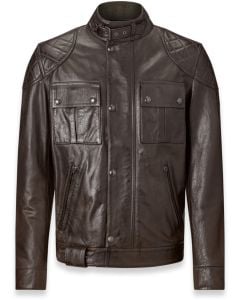 Belstaff Brooklands Off Black Leather Jacket