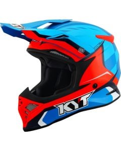 KYT Skyhawk Glowing Red Blue Motocross Helmet
