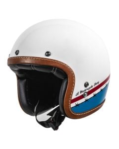 Helstons Evasion Carbon Fiber White Blue Red Jet Helmet