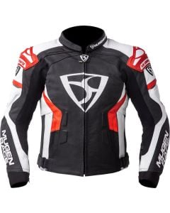 MUGENRACE Marcus Black White Red Leather Jacket