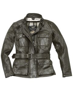 Black-Cafe London Madrid Verde Oscuro Mujer Chaqueta Cuero