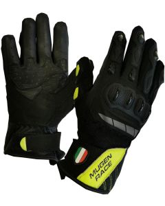 MUGENRACE Mia Short Black Neon Yellow Gloves