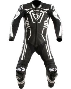 MUGENRACE Predator Black White Perforated 1PC Leather Motorcycle Suit