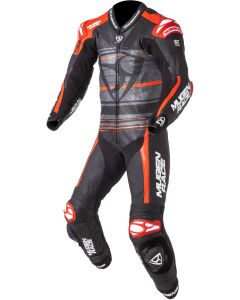 MUGENRACE RC-Max Uno Black Red Perforated 1PC Leather Motorcycle Suit