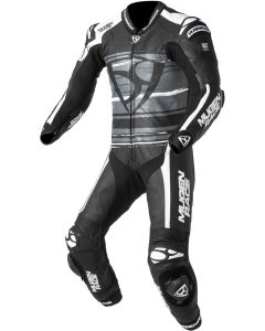 MUGENRACE RC-Max Uno Black White Grey Perforated 1PC Leather Motorcycle Suit