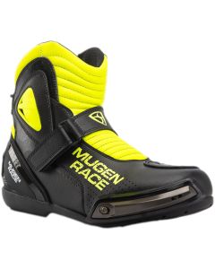 MUGENRACE Hurry Perforated Black Neon Yellow Motorcycle Shoes