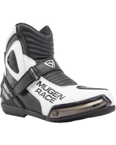 MUGENRACE Hurry Perforated Black White Motorcycle Shoes