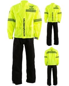 MUGENRACE Rainy Black Fluo Yellow 2PC Rain Suit