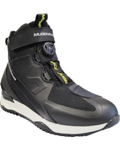 MUGENRACE Stopee Black White Motorcycle Shoes