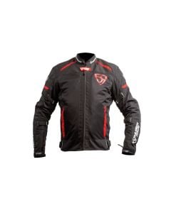 MUGENRACE Fuggire-A Femme Veste Textile Noir Rouge Imperméable