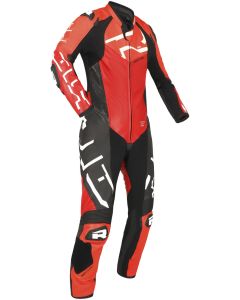 Richa Stradale GP Blanco Rojo Fluo Mono de Moto de Cuero