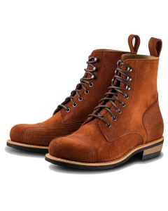 ROKKER Urban Rebel Dark Brown Red Motorcycle Boots