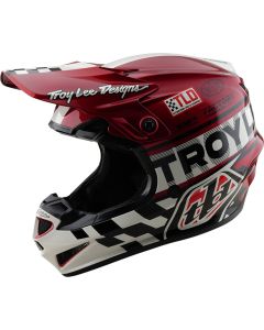 Troy Lee Designs GP Pro MIPS Fifty-50 Rojo Negro Blanco Casco Motocross