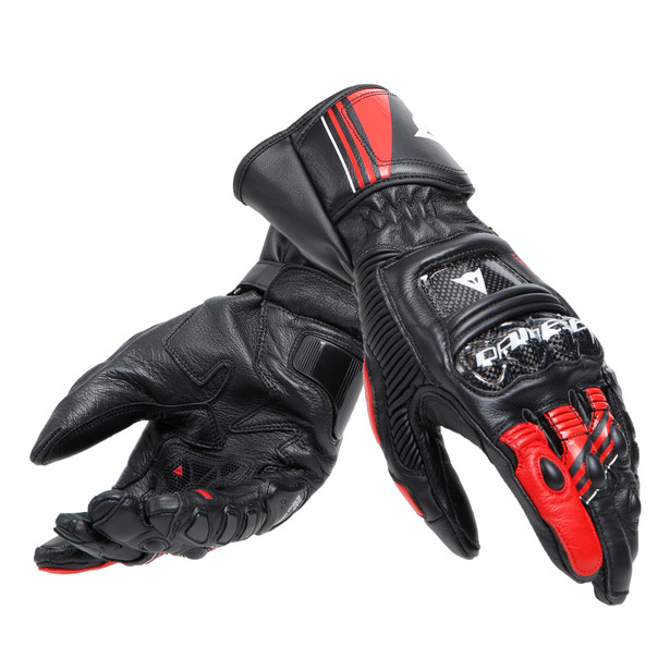 Dainese Druid 4 Leather Gloves Black Lava Red White S