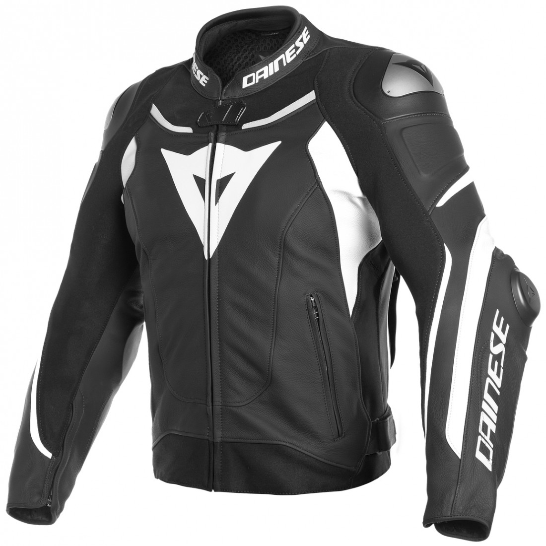 Dainese Super Speed 3 Veste De Moto En Cuir Noir Blanc Blanc 46