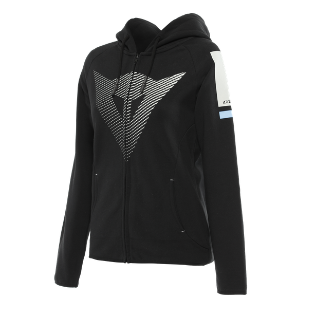 Dainese Fade Lady Full-Zip Hoodie Black Cool Gray Light Blue M