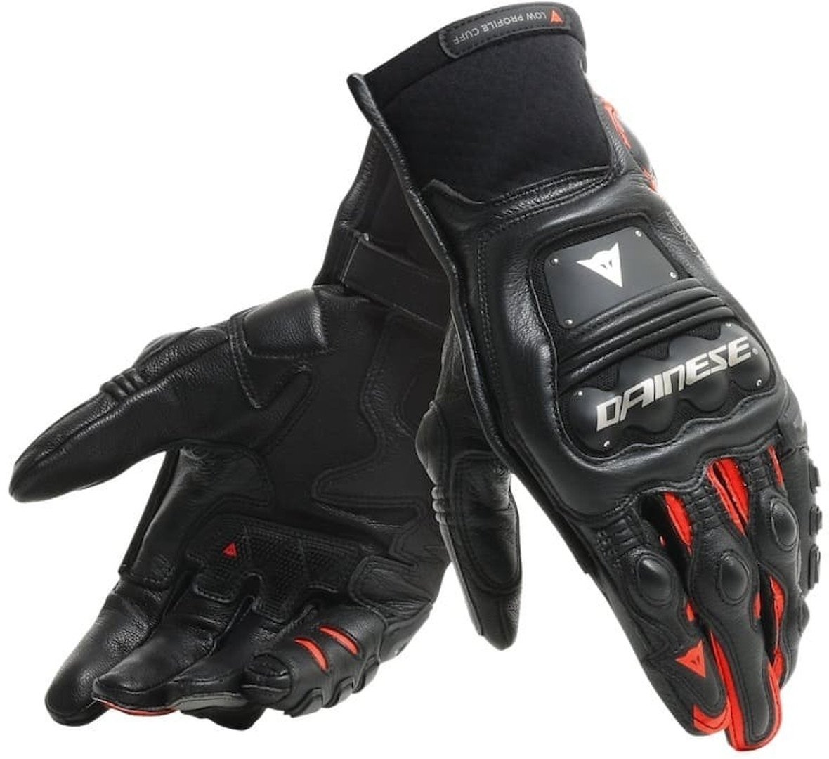 Dainese Steel-pro In Black Fluo Red Motorcycle Gloves unisex