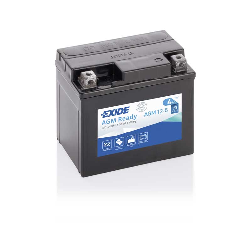 EXIDE AGM12-5 Maintenance free Motorcycle Battery Size