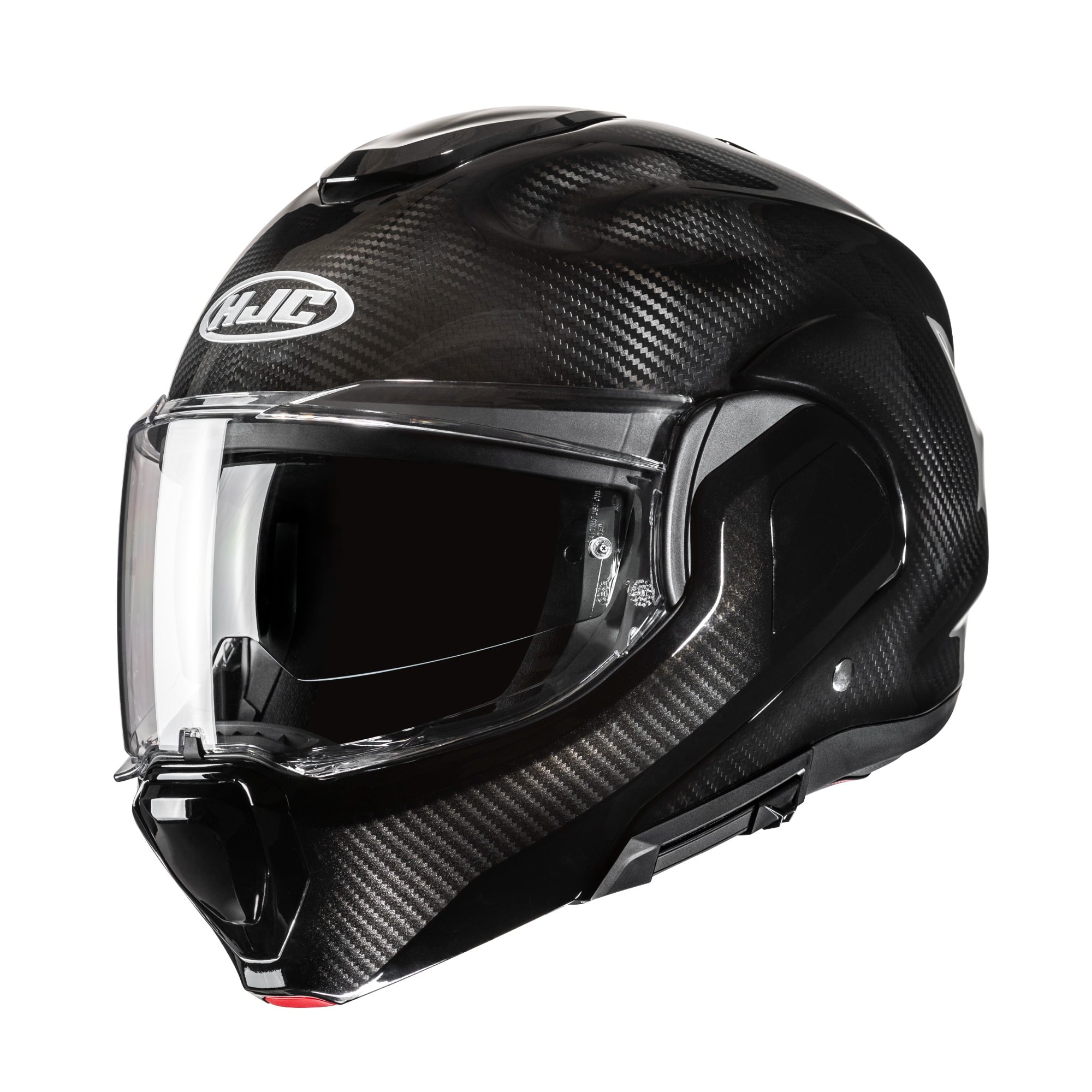 Photos - Motorcycle Helmet HJC F100 Carbon Solid Black Modular Helmet Size XL 