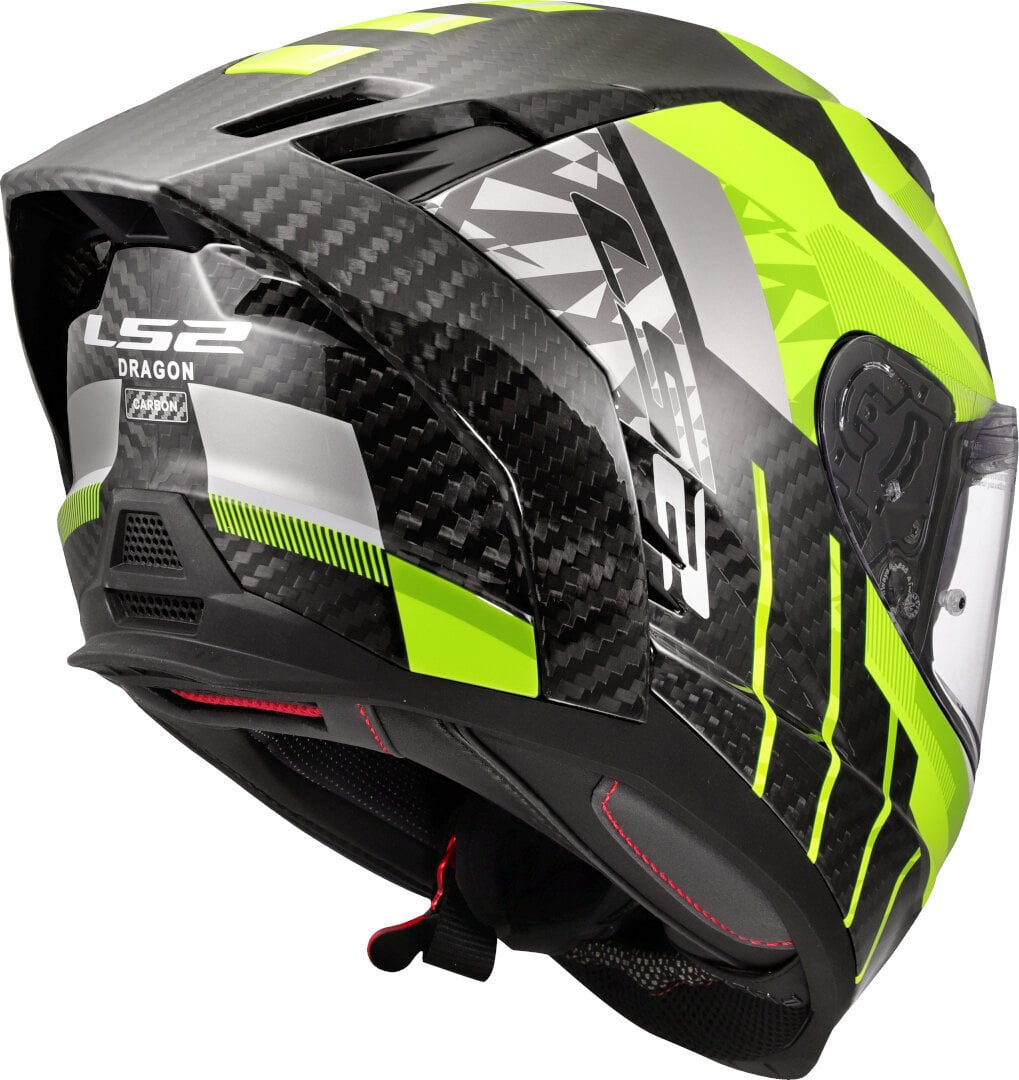 LS2 FF807 Dragon Trax H-Vis Yellow Full Face Helmet Size XL