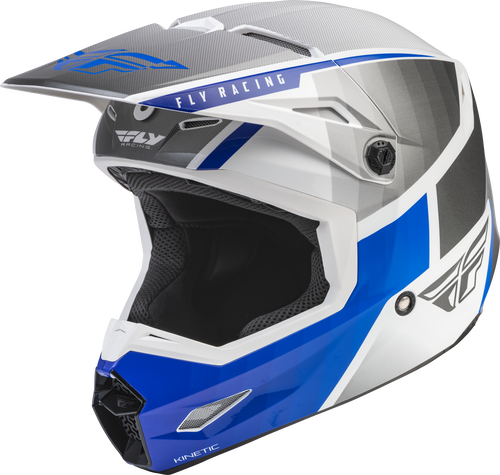 FLY Racing Kinetic Drift Blue Charcoal White Offroad Helmet Size XL