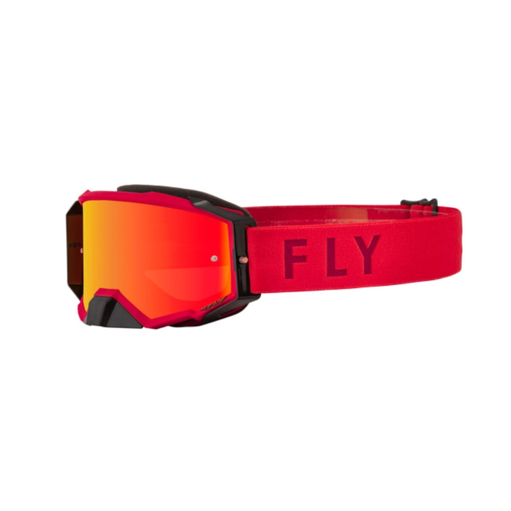 FLY Racing Zone Pro Goggle Red W Red Mirror Amber Lens Taille