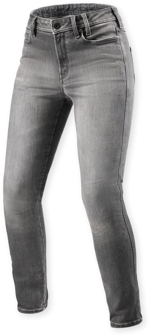 REV’IT! Shelby 3 Damen SK Medium Grau Used Motorrad Jeans Größe W30/L30