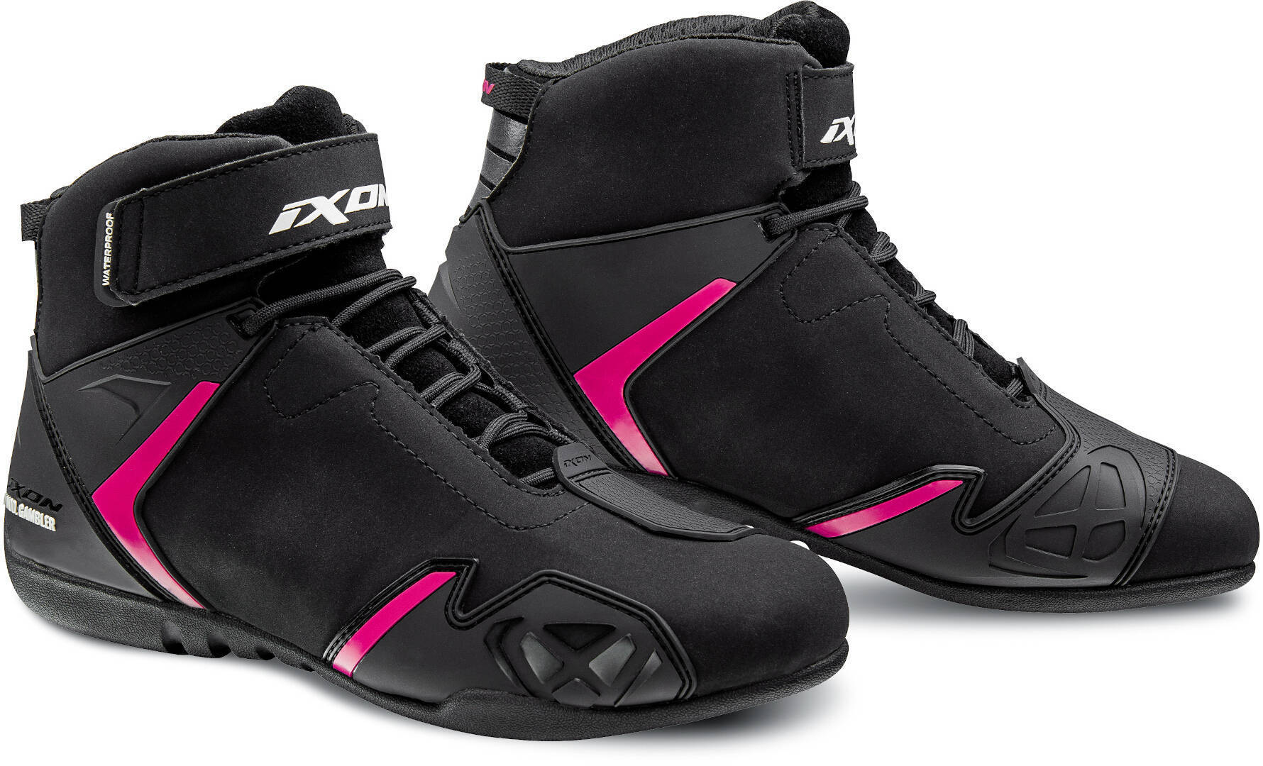 Ixon Gambler WP Lady Schwarz Fuchsia Motorrad Schuhe Größe 41