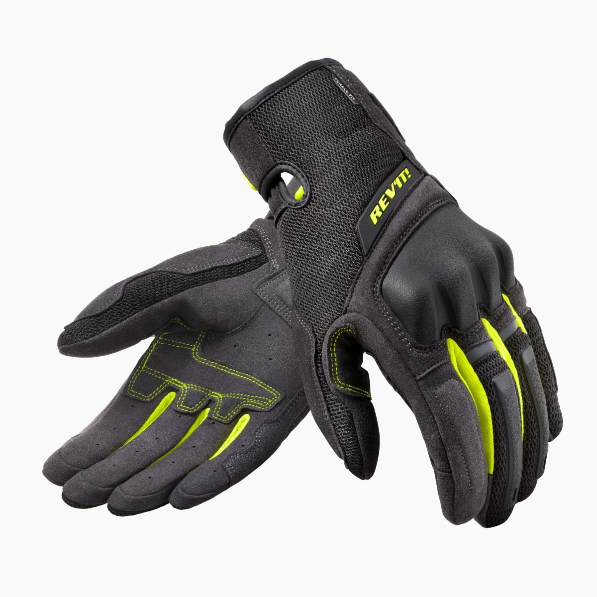 REV’IT! Volcano Gants Moto Femmes Noir Jaune Fluo XS