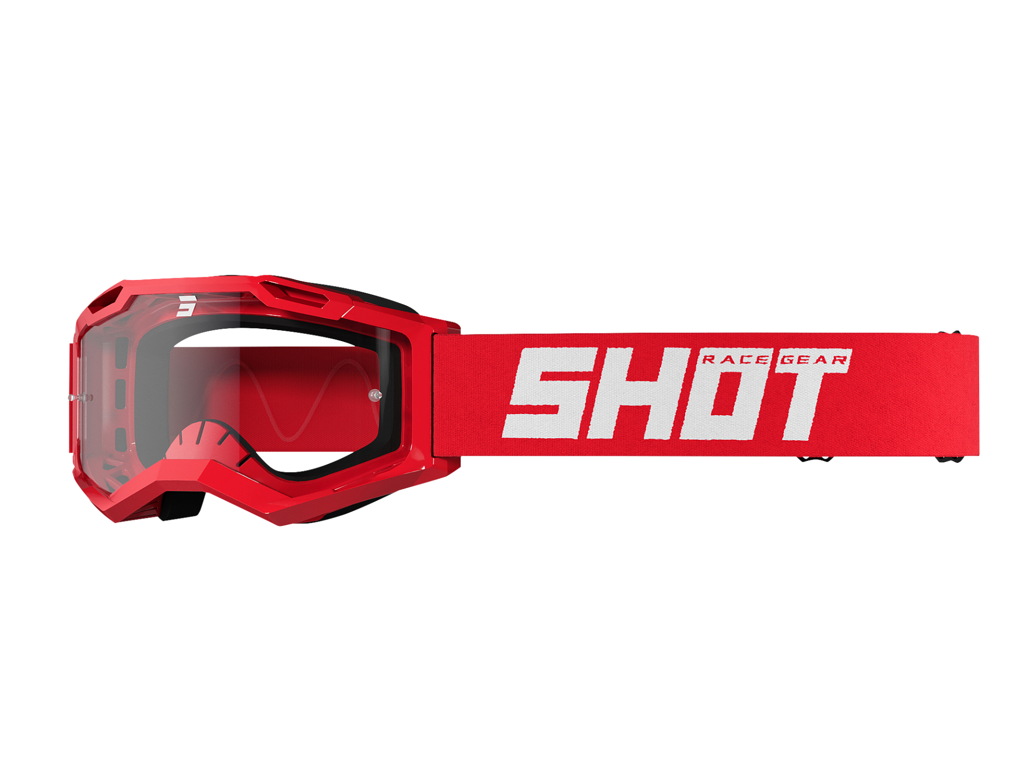 Masque cross Shot Assault 2.0 Solid rouge brillant- &eacute;cran transparent