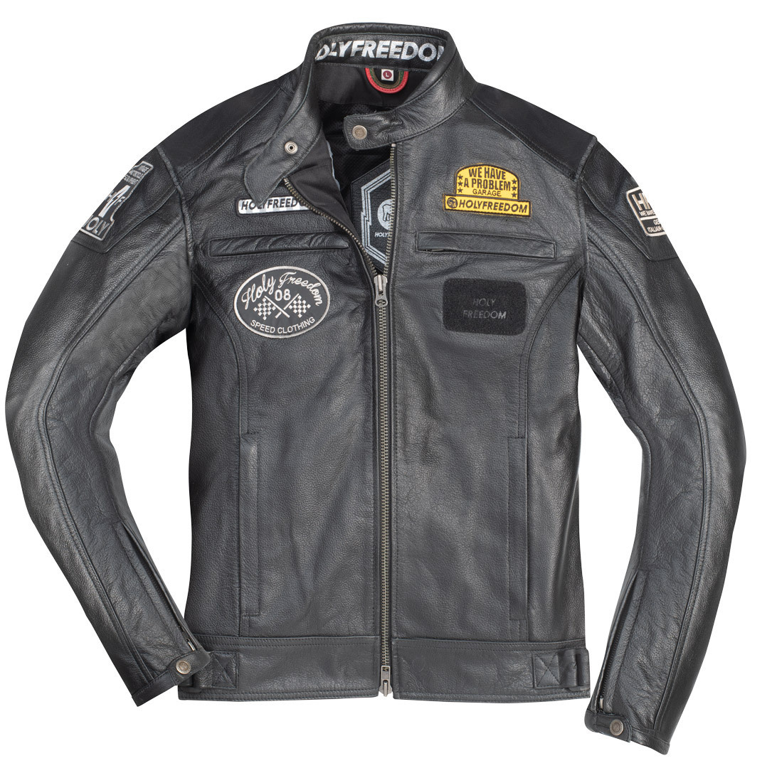HolyFreedom Level Schwarz Motorrad Lederjacke Größe L