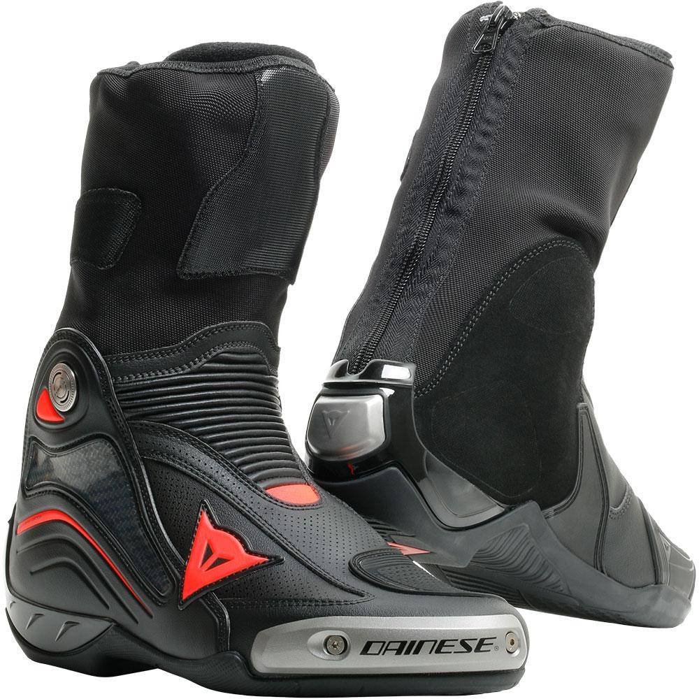 Dainese Axial D1 Air Bottes De Moto Noir Rouge Fluo 40