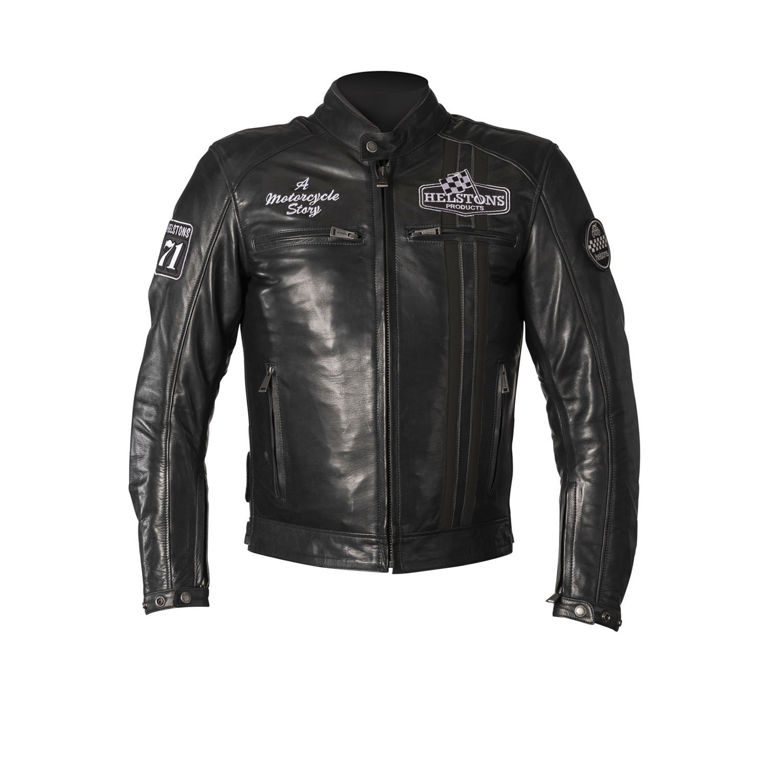 Helstons Indy Rag Veste Moto En Cuir Noir Noir S