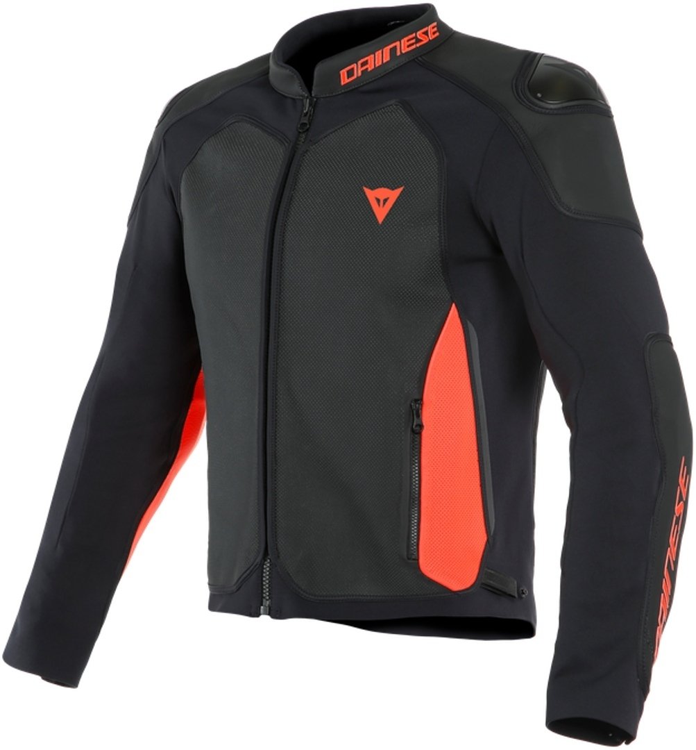 Image of Dainese Intrepida Perforated Mat Black Fluo Red 52