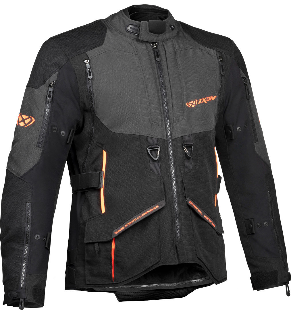 Ixon Ragnar Schwarz Anthrazit Orange Motorrad Textiljacke Größe L