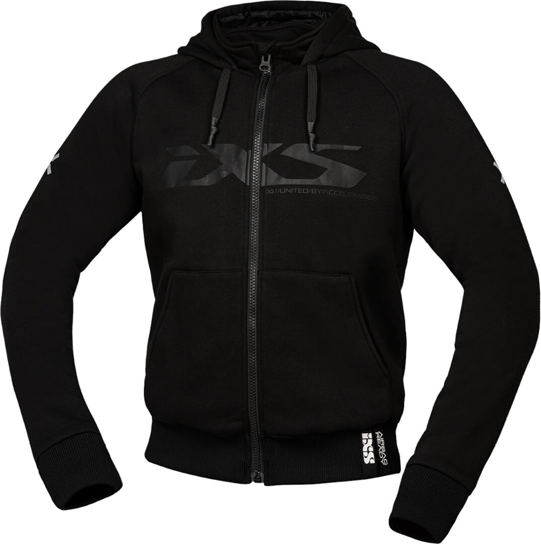 IXS Rapid 1.0 Schwarz Motorrad Zip Hoodie Größe S