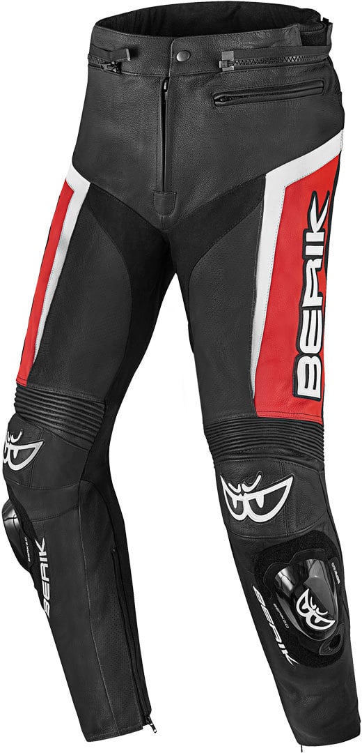 Berik Misle Schwarz Weiß Rot Motorrad Lederhose Größe 50
