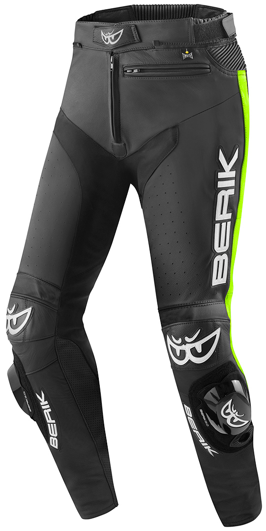Berik Track Schwarz Gelb Motorrad Lederhose Größe 56